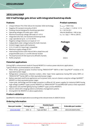 2ED21091S06F datasheet cover page