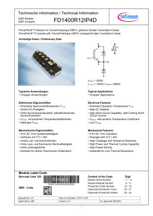 FD1400R12IP4D datasheet cover page