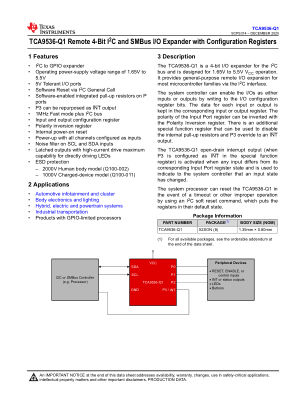 TCA9536-Q1 datasheet cover page