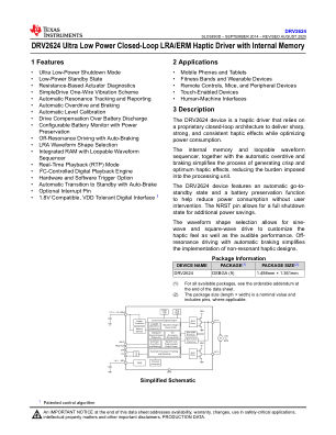 DRV2624 datasheet cover page