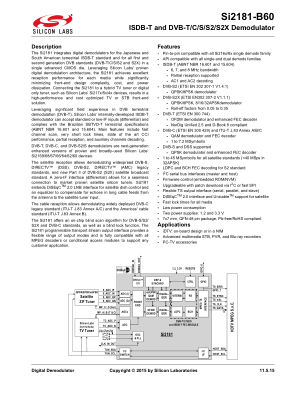 SI2181-B60-GM datasheet cover page