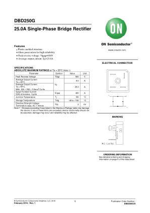 DBD250G 数据手册首页