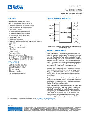 ADBMS1816W datasheet cover page