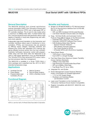 MAX3109 datasheet cover page
