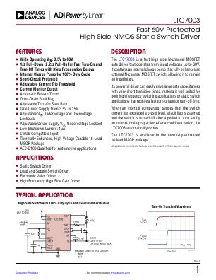 LTC7003 datasheet cover page