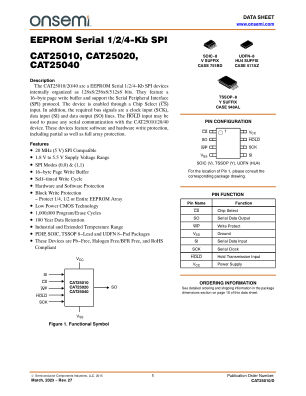 CAT25010 数据手册首页