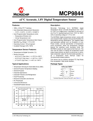 MCP9844T-BE 数据手册首页