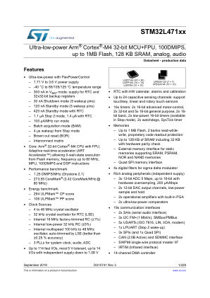 STM32L471QE 数据手册首页