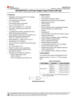 SN74AUP1G32 datasheet cover page