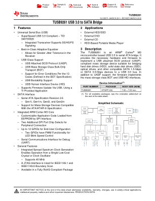 TUSB9261 datasheet cover page