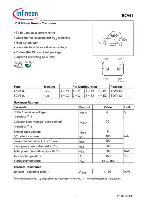 BCV61C datasheet cover page