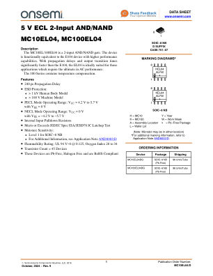 MC10EL04 数据手册首页