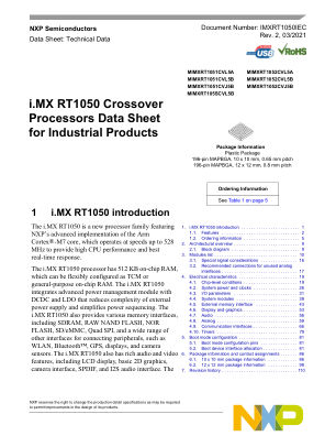 IMXRT1050IEC 数据手册首页