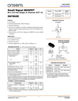 2N7002E datasheet cover page