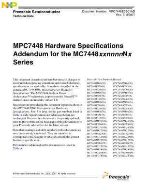 MPC7448ECS01AD 数据手册首页