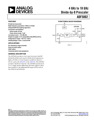 ADF5002 datasheet cover page
