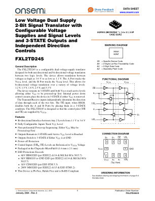 FXL2TD245 datasheet cover page