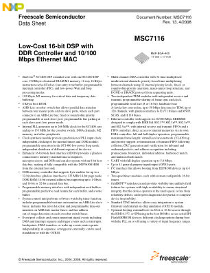 MSC7116 数据手册首页