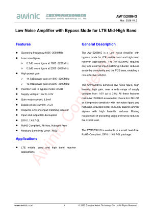 AW15208HG datasheet cover page