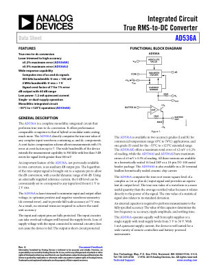 AD536A 数据手册首页