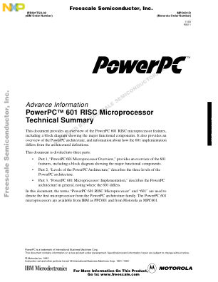 MPC601 datasheet cover page