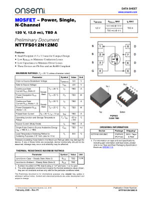 NTTFS012N12MC datasheet cover page