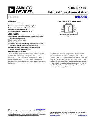 HMC220B datasheet cover page
