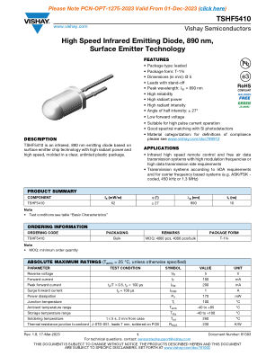 TSHF5410 datasheet cover page