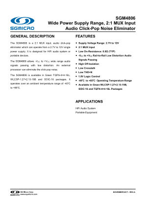 SGM4806 datasheet cover page