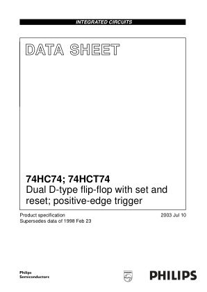 74HCT74PW datasheet cover page