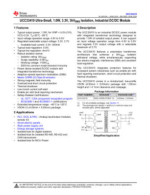 UCC33410 datasheet cover page
