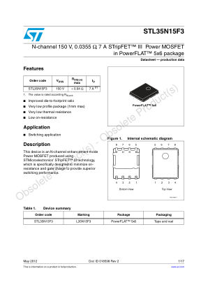 STL35N15F3 数据手册首页