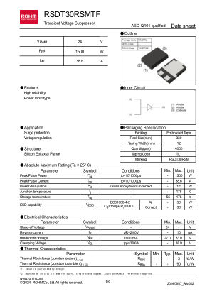 RSDT30RSMTFTL1 datasheet cover page