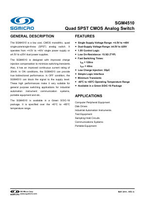 SGM4510-BRIEF datasheet cover page