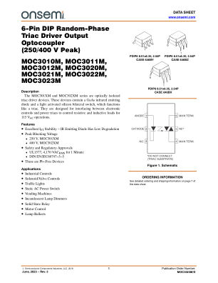 MOC3023M datasheet cover page