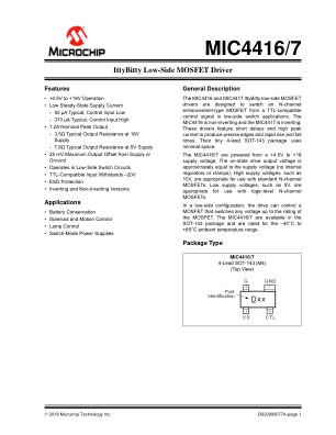 MIC4416YM4-TR datasheet cover page