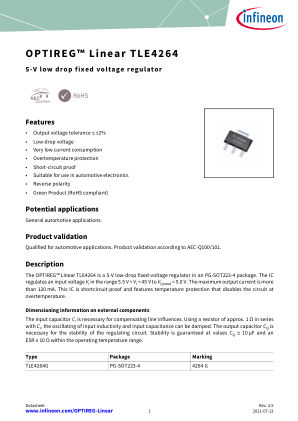 TLE4264G datasheet cover page