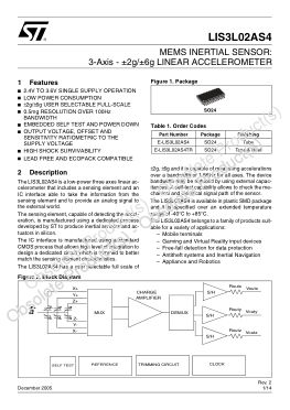 LIS3L02AS4 数据手册首页