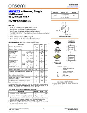 NVMFS5C638NL 数据手册首页