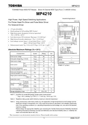 MP4210 datasheet cover page