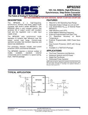 MP92265 datasheet cover page