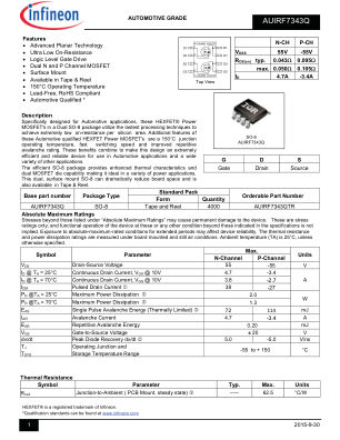 AUIRF7343Q datasheet cover page