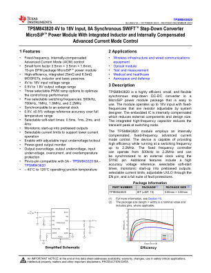 TPSM843820 datasheet cover page