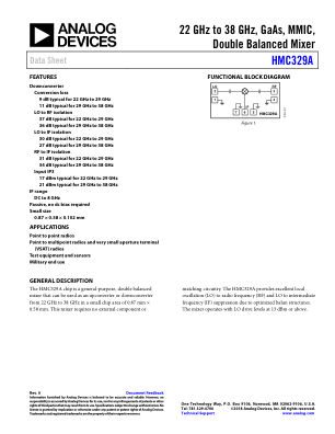HMC329ACHIPS datasheet cover page