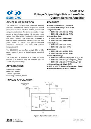 SGM8192-1 datasheet cover page