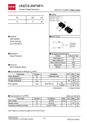 UMZC6 datasheet cover page