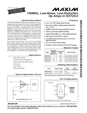 MAX4104-MAX4305 datasheet cover page