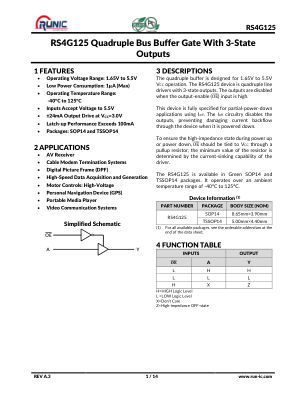 RS4G125 datasheet cover page