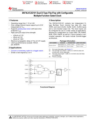 SN74LVC2G101 datasheet cover page