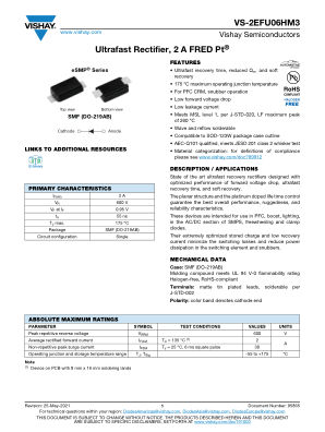 VS-2EFU06HM3 datasheet cover page
